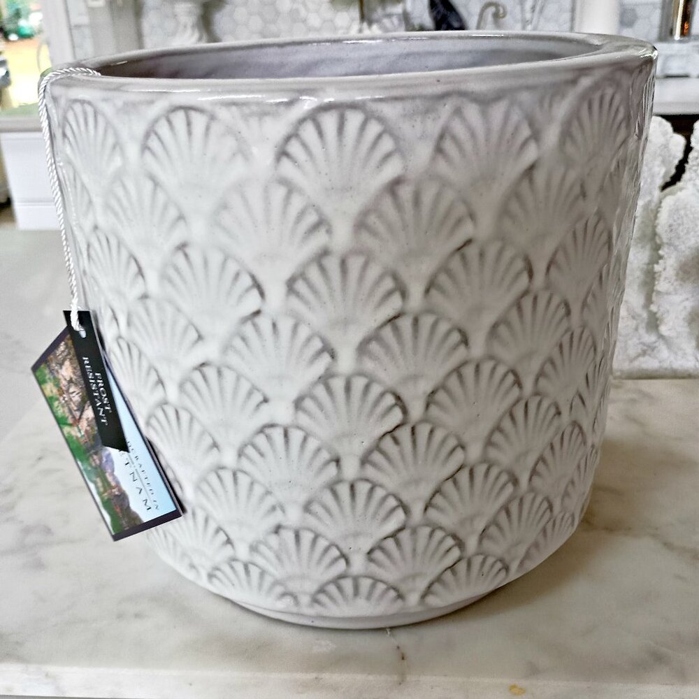 NEW! BOHO FARMHOUSE SHELLS PLANTER POT